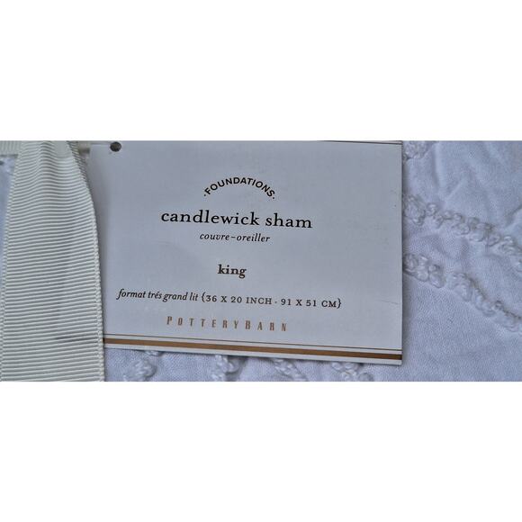 Pottery Barn Candlewick Handcrafted Quilted Cotton Set of 3 White Shams- King - Picture 14 of 14